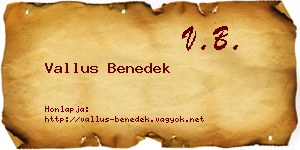 Vallus Benedek névjegykártya