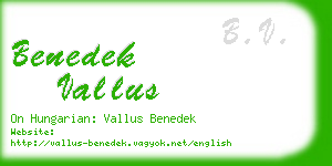 benedek vallus business card